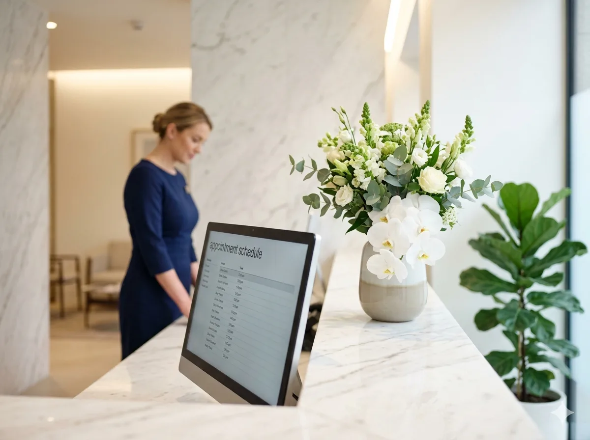 Premium private clinical practice reception desk